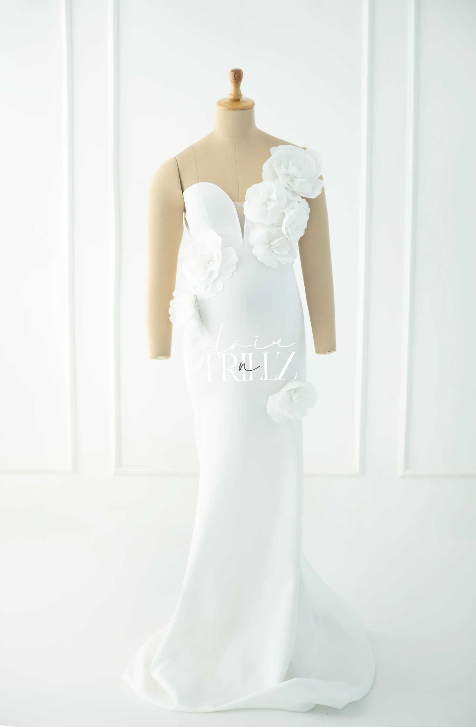 FlairNFrillz Amy Gown maternity dress in soft fabric with a flowing design, perfect for expecting mothers.