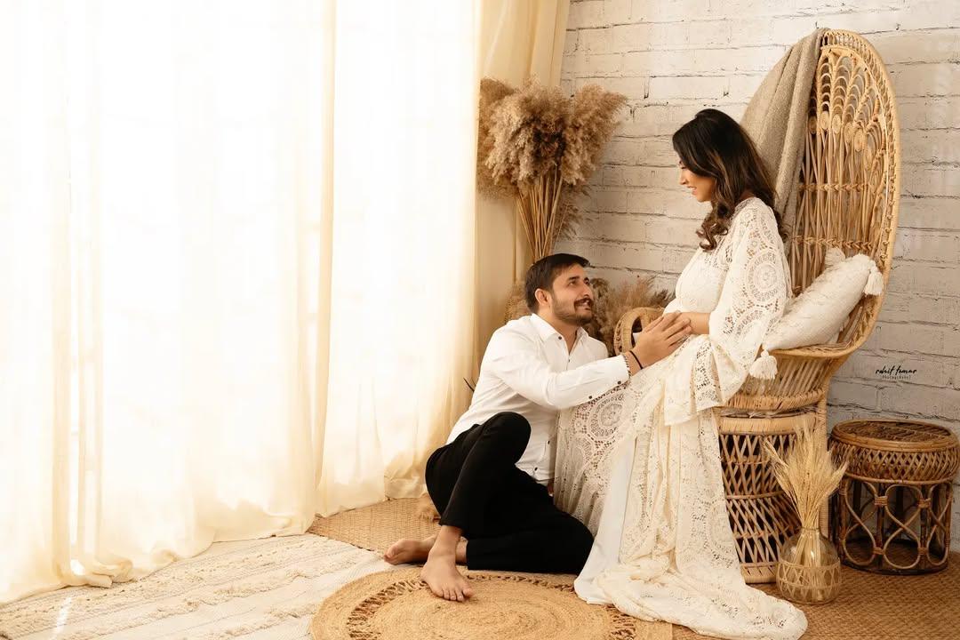 Zoya Boho Lace Gown maternity dress by FlairNFrillz featuring bohemian lace design and flowing fabric for elegant maternity wear.