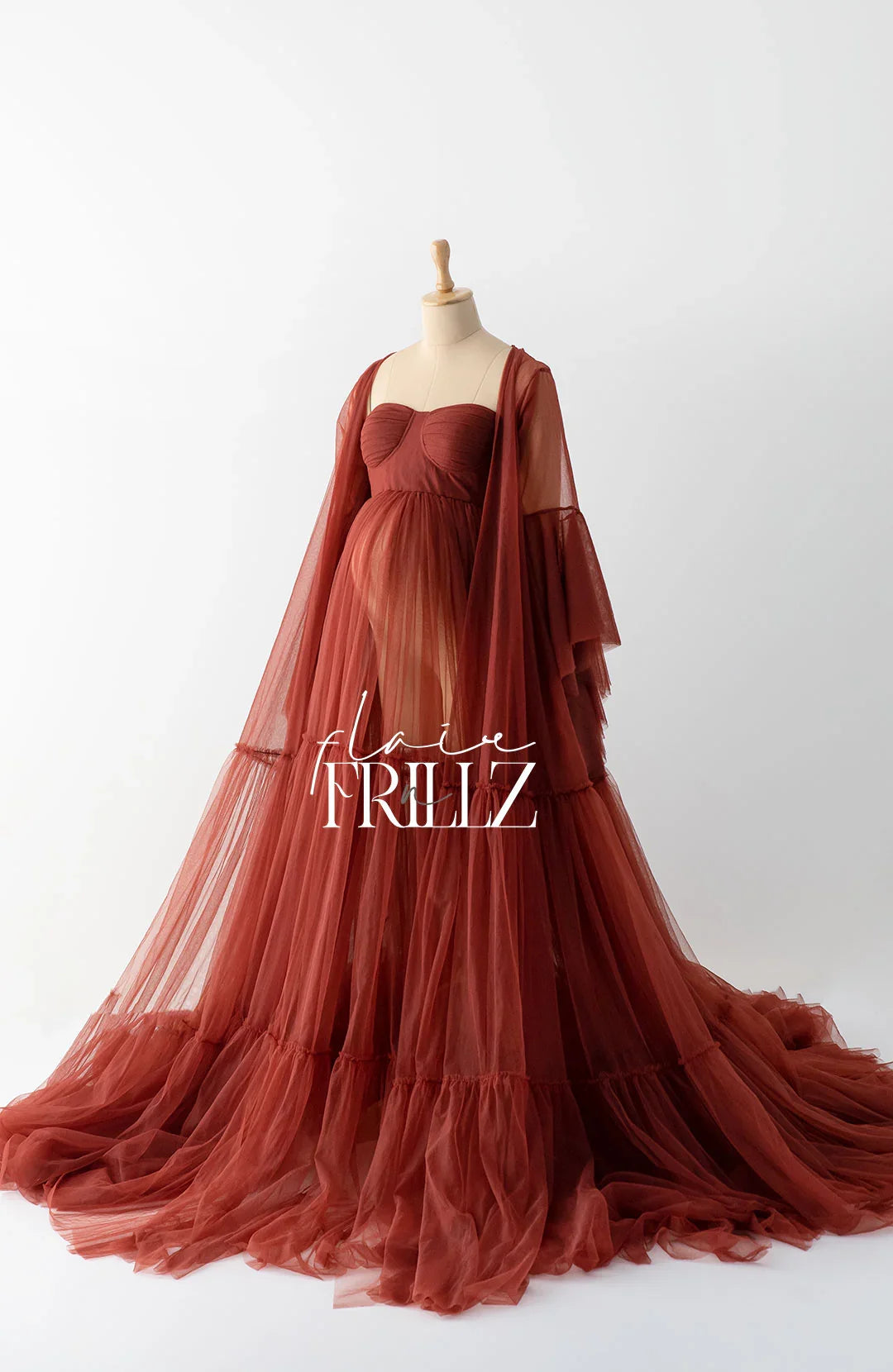 Nadia Rust Gown - Flair N Frillz