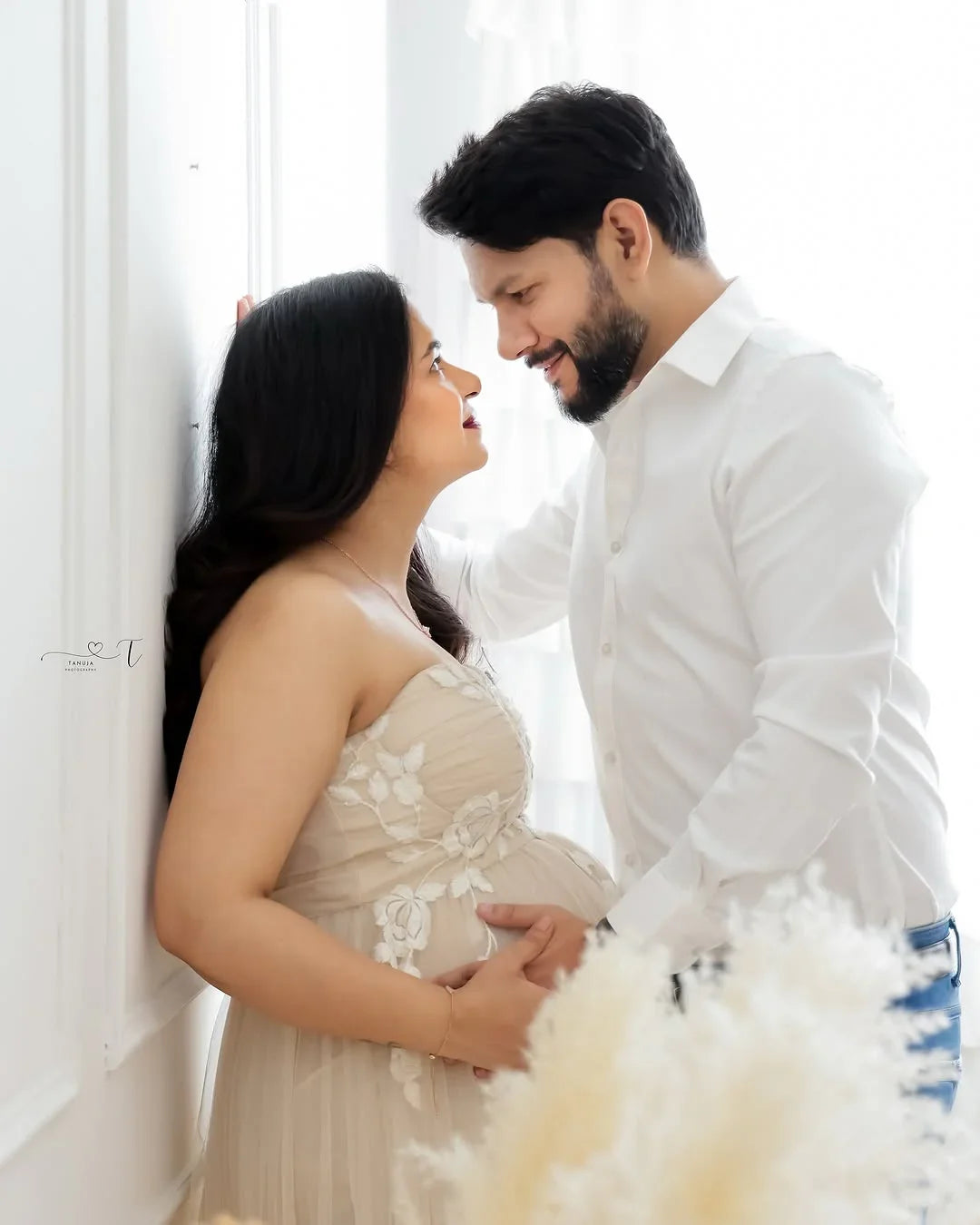 FlairNFrillz Elsa Gown maternity dress in soft fabric, featuring elegant design and comfortable fit for expecting mothers.