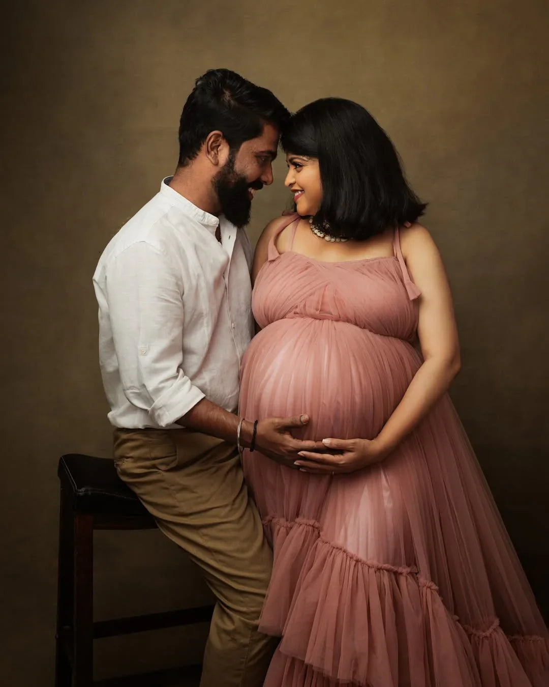 Maternity dress by FlairNFrillz, Keira Mauve Gown with flowing fabric and elegant design for expecting mothers.