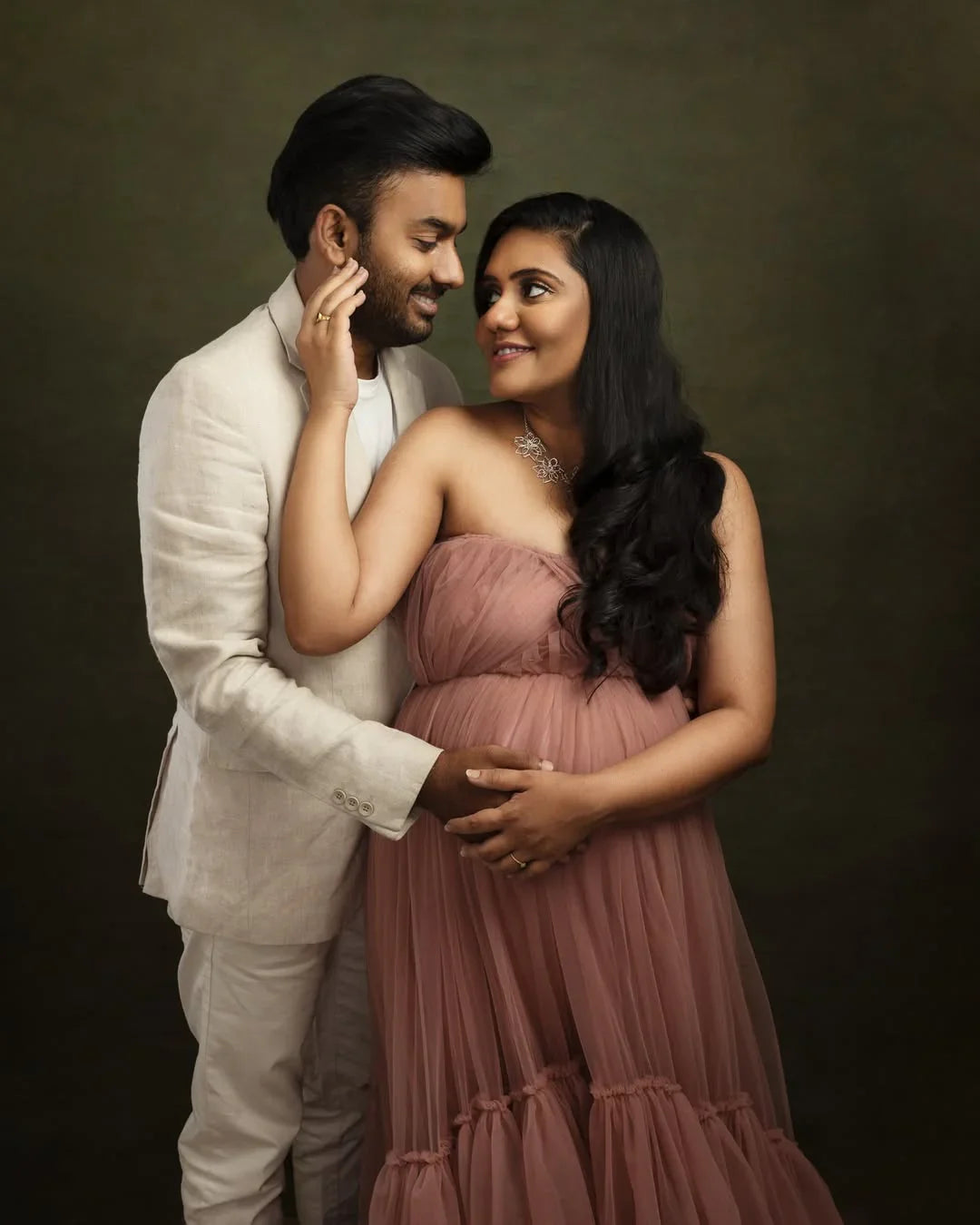 Keira Mauve Maternity Dress by FlairNFrillz, flowing fabric and elegant design, suitable for expecting mothers.