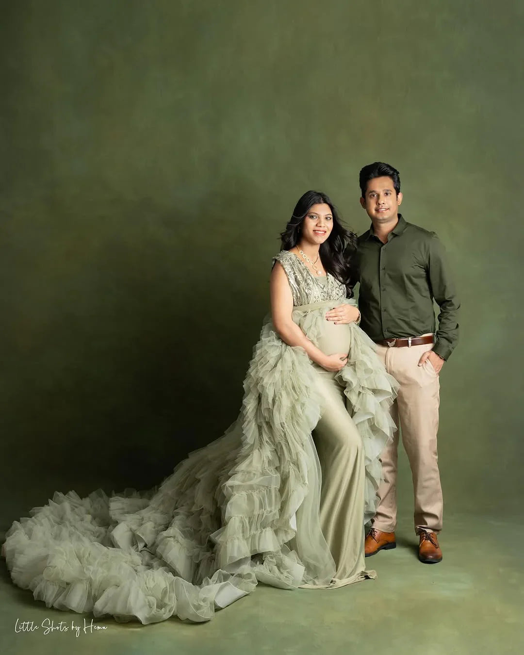 FlairNFrillz Veda Gown maternity dress in soft fabric, featuring elegant design and comfortable fit for expecting mothers.