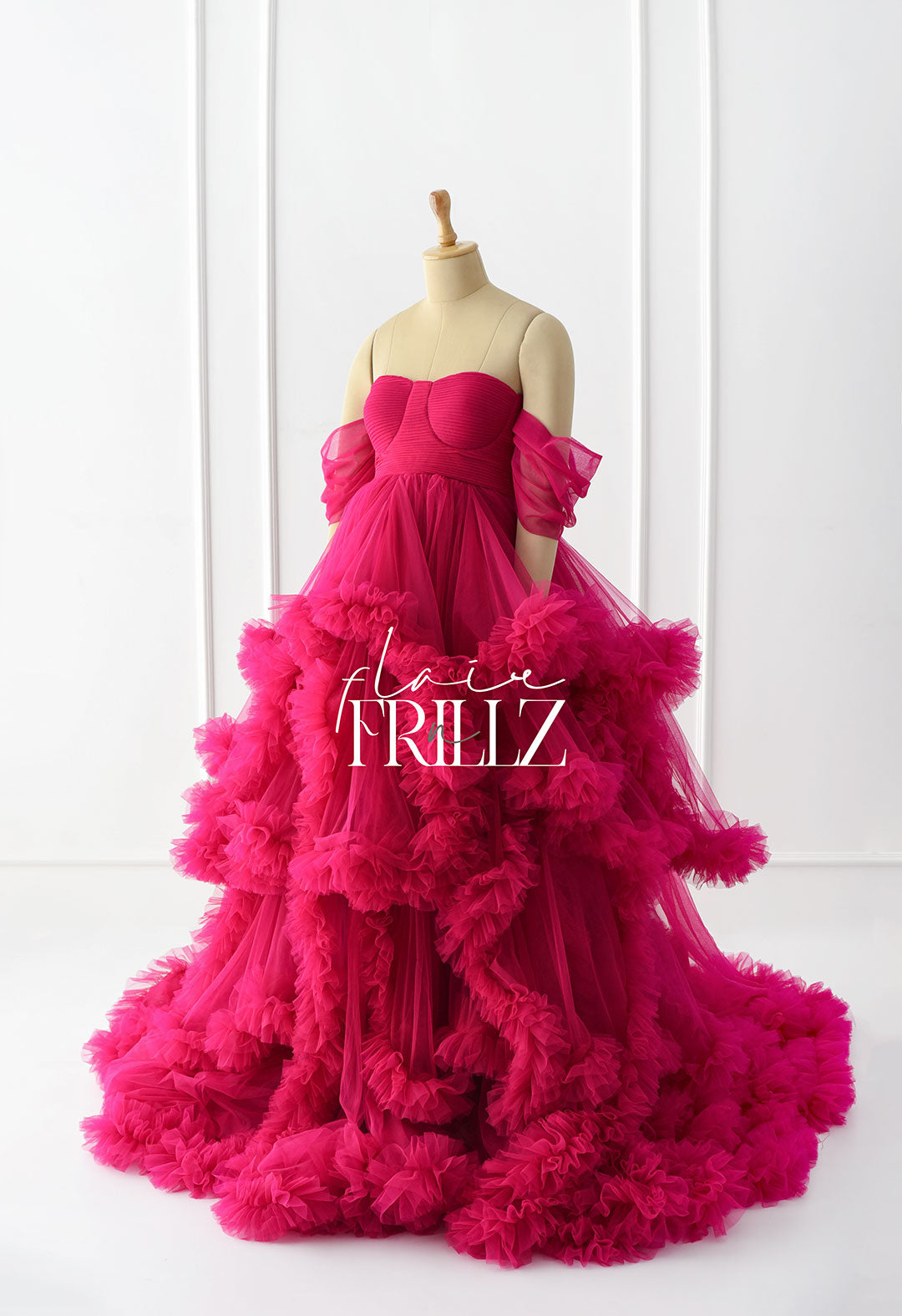 Hot Pink Frilly Gown