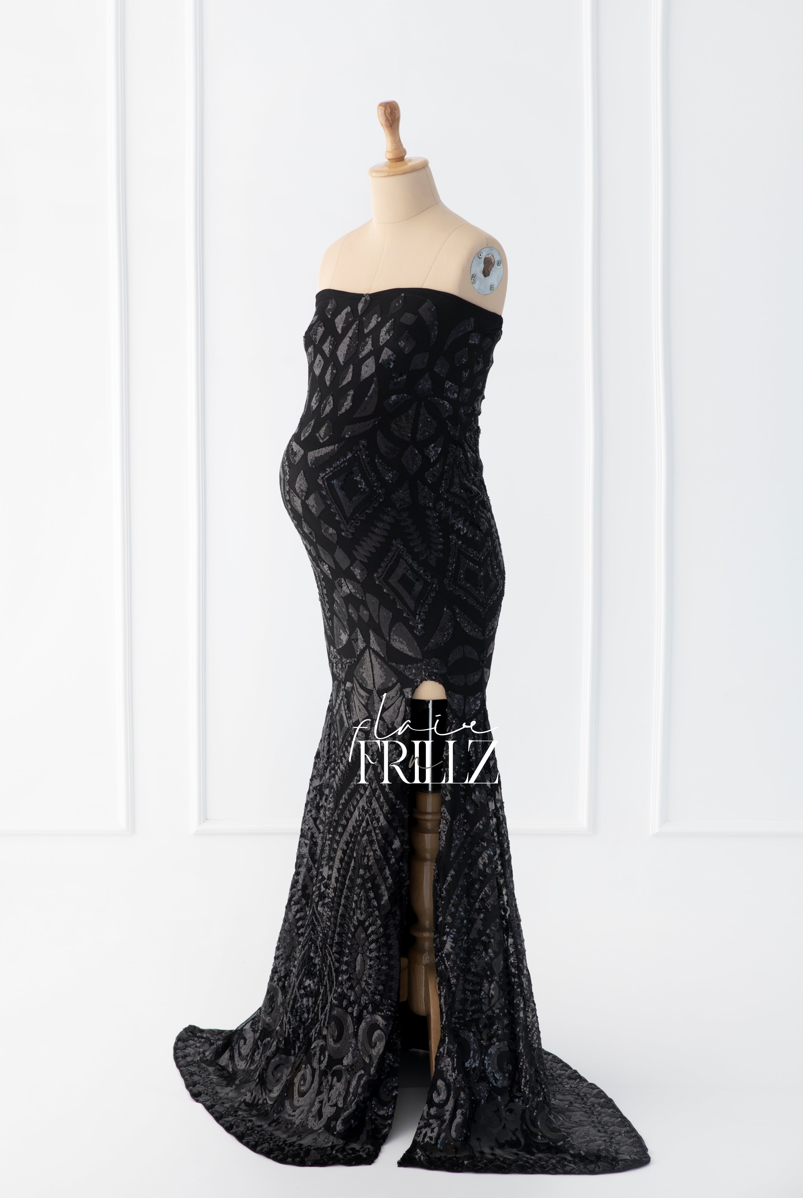 Black Sequin Gown