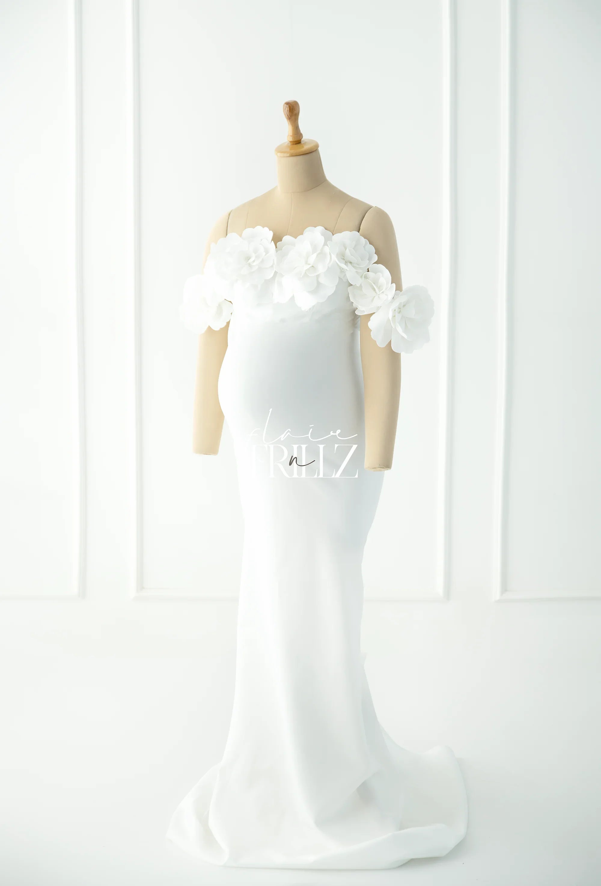 FlairNFrillz Eileen Maternity Gown featuring flowy fabric and elegant design, perfect for expecting mothers.