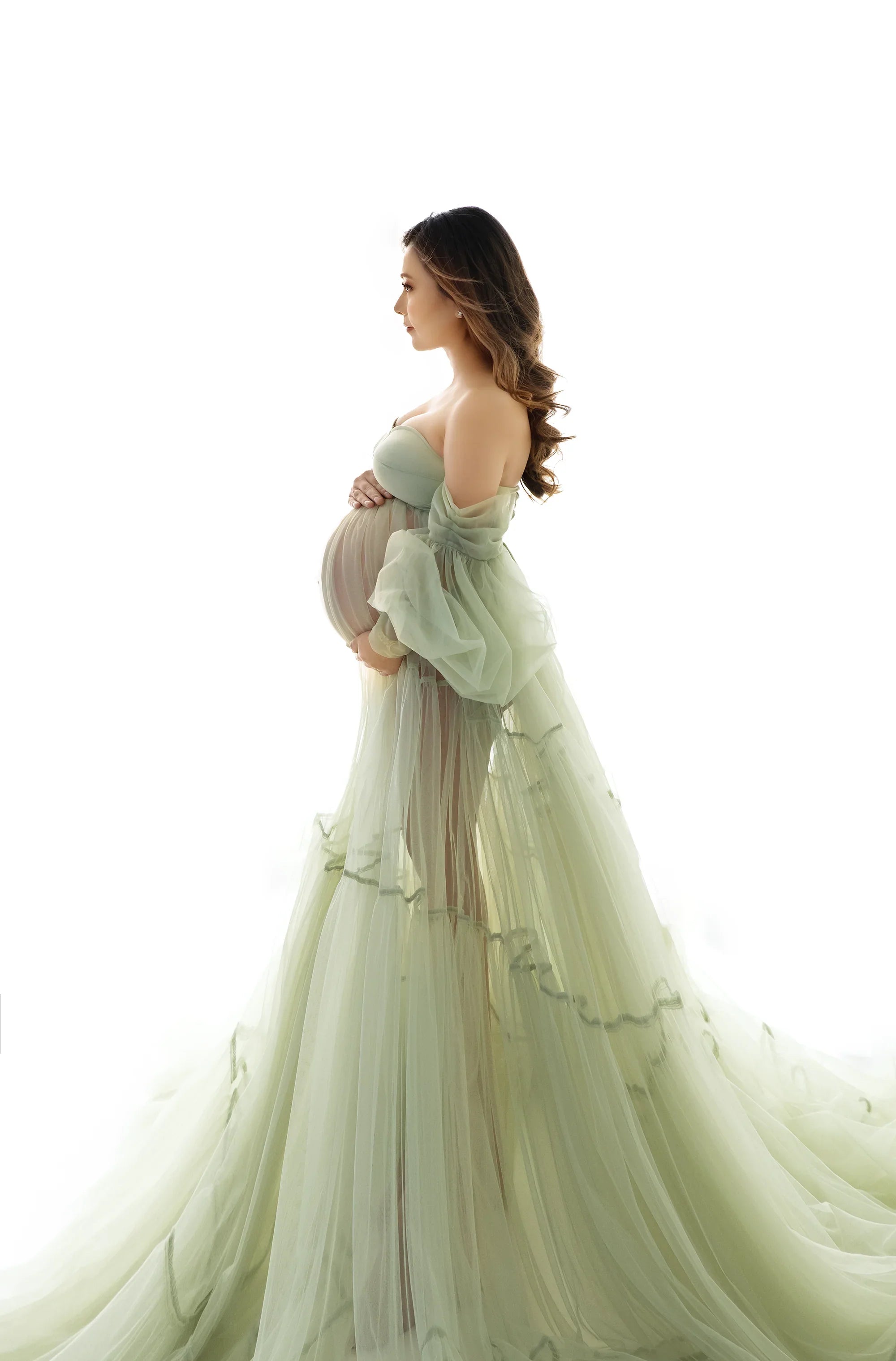 FlairNFrillz Hazel maternity gown with elegant design, featuring soft fabric and a flowing silhouette perfect for expecting mothers.