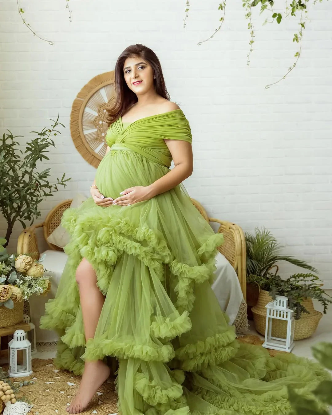 FlairNFrillz Taylor Convertible Top Gown maternity dress in soft fabric, featuring a flowing design and versatile style for expecting mothers.