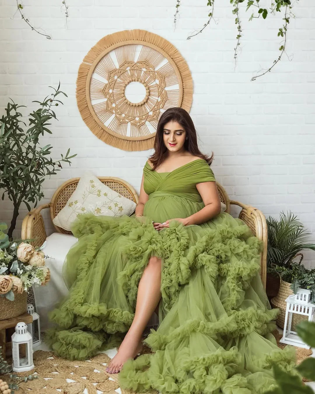 FlairNFrillz Taylor convertible top maternity gown featuring a flowing fabric and versatile design for comfortable maternity wear