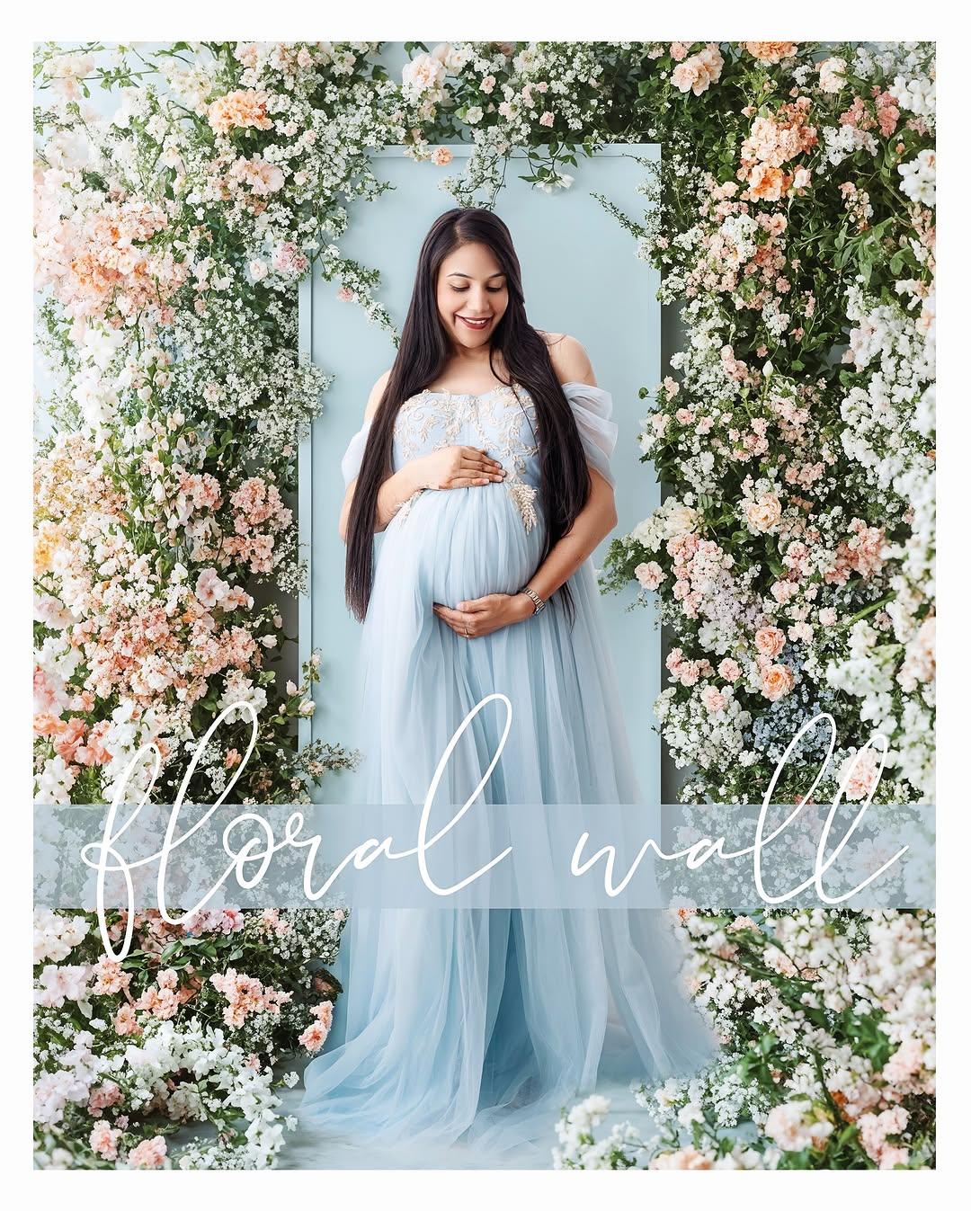 FlairNFrillz Maya Gown maternity dress in soft fabric, featuring a flowing design perfect for expecting mothers.
