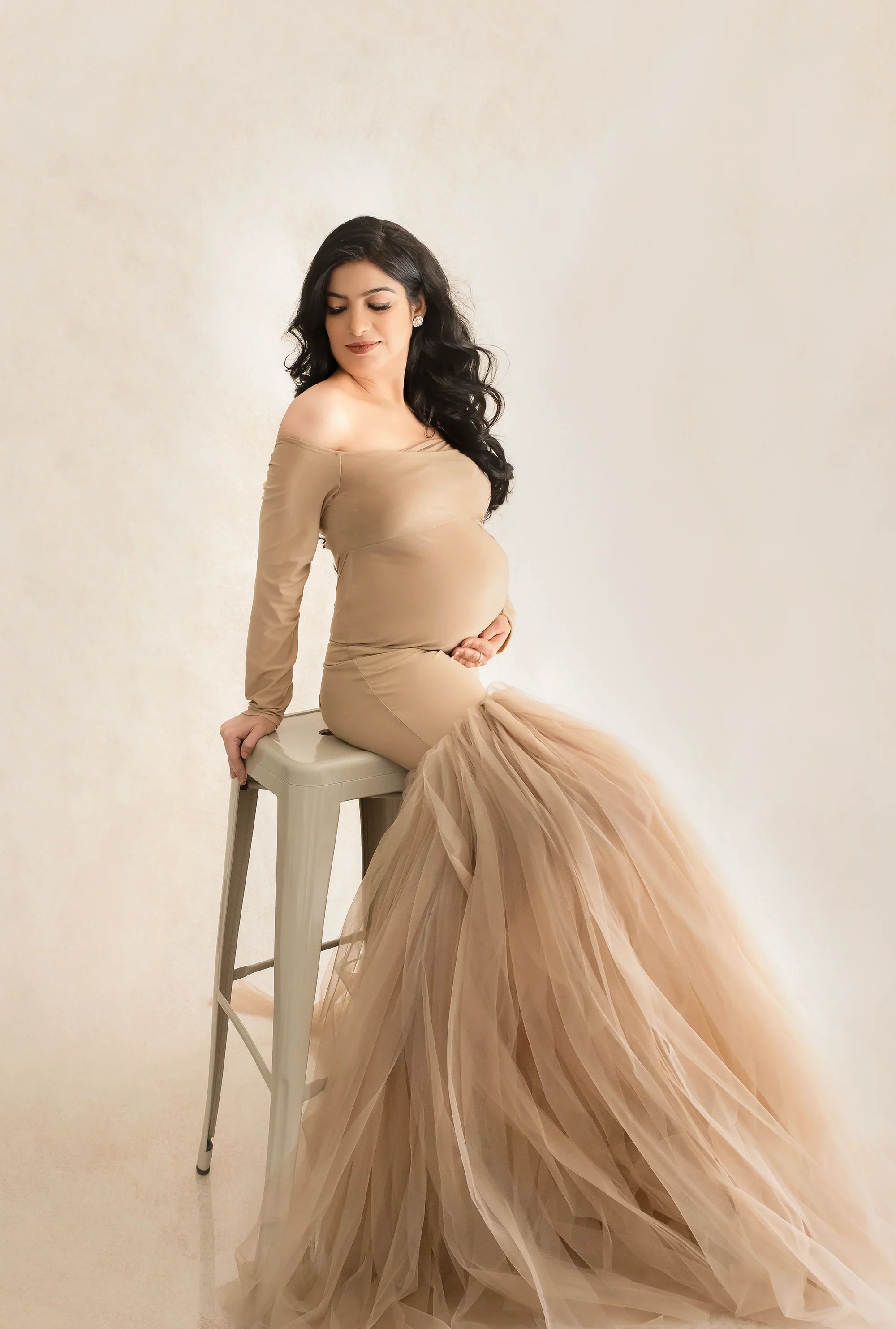 FlairNFrillz Deborah Maternity Dress in soft fabric, featuring a flowing design and comfortable fit for expecting mothers.