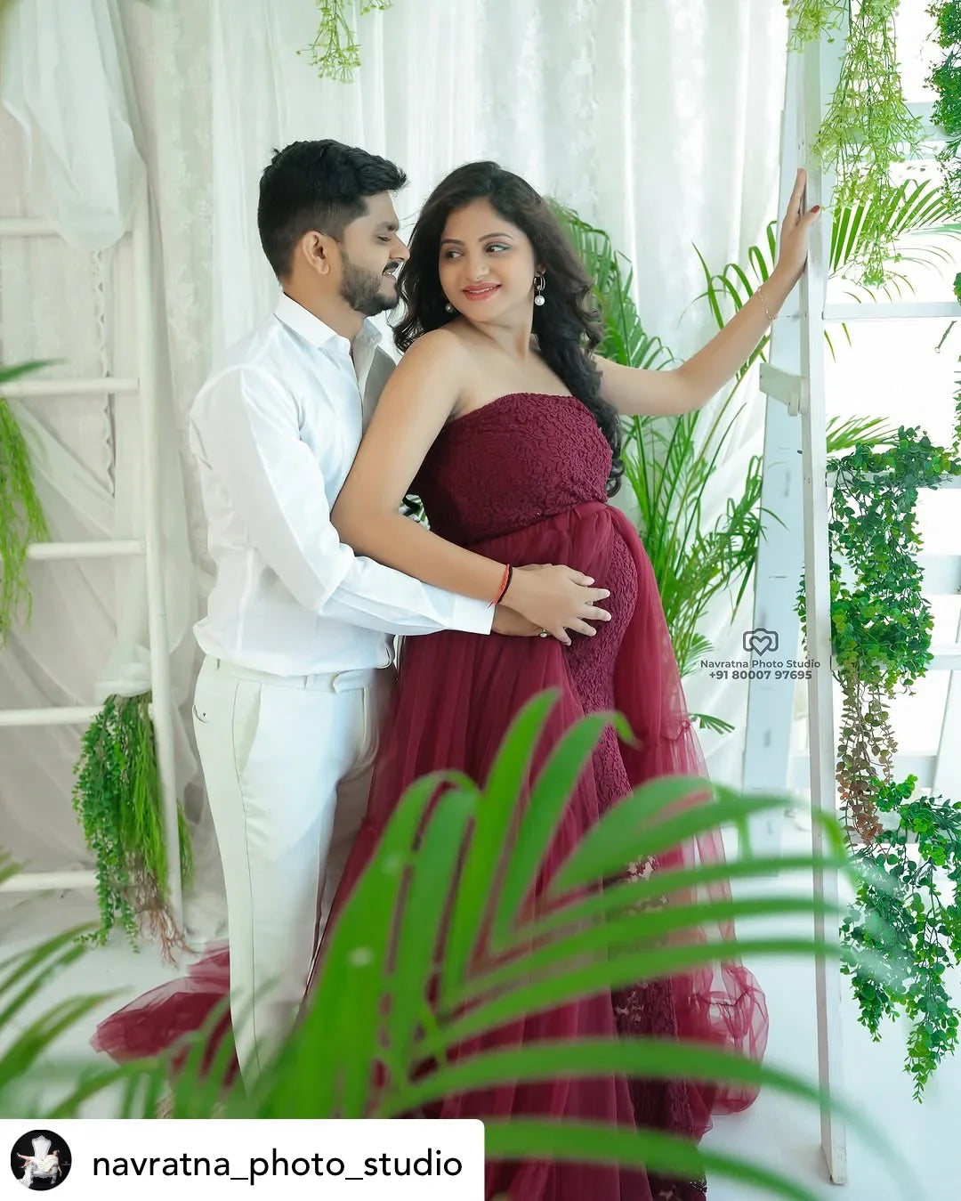 Ellen Gown maternity dress in eggplant purple by FlairNFrillz, flowing fabric and elegant design perfect for expecting mothers.