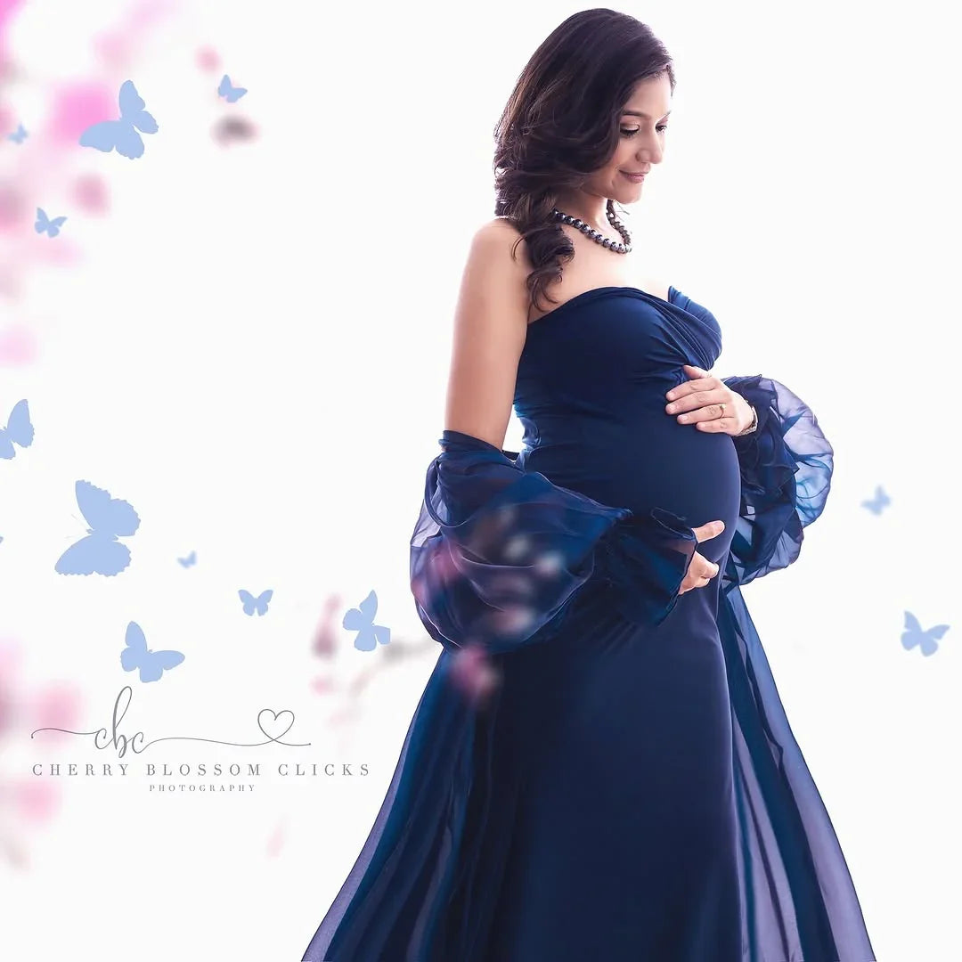 Lyla Red Maternity Robe Gown by FlairNFrillz, soft fabric with a flowing design perfect for expecting mothers.