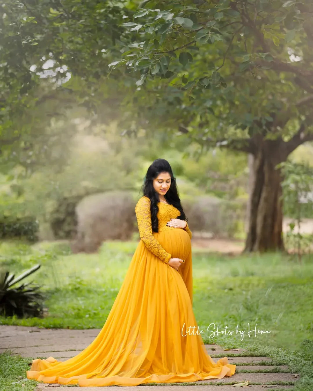 FlairNFrillz Dylan Lavender Maternity Gown featuring flowing fabric and elegant design, perfect for expecting mothers.