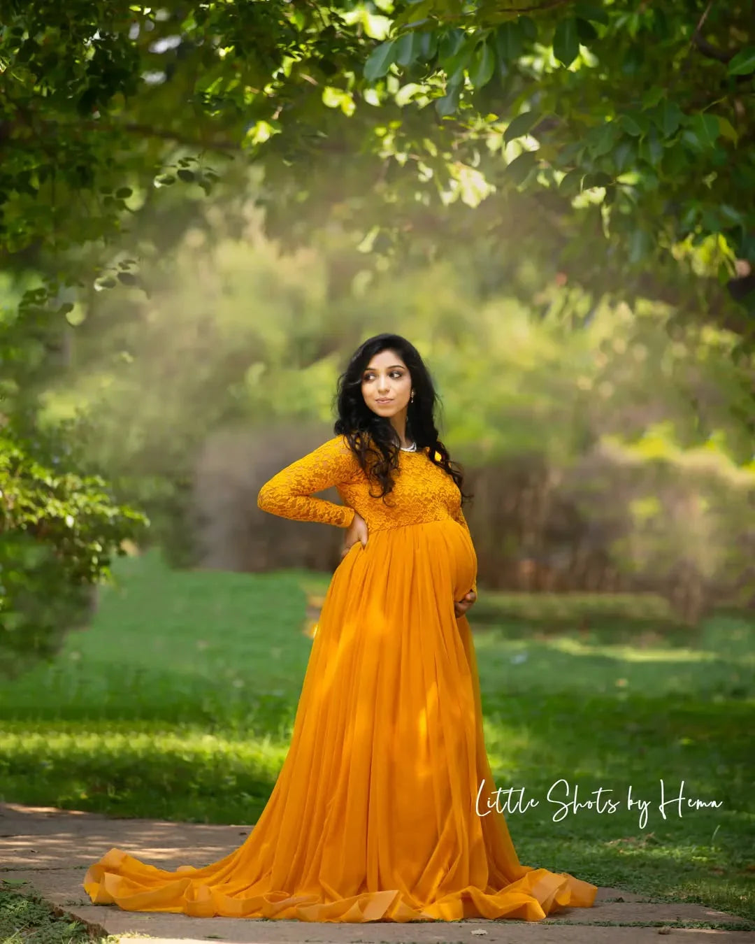 FlairNFrillz Dylan Lavender Maternity Gown with flowing fabric and elegant design, perfect for expecting mothers.
