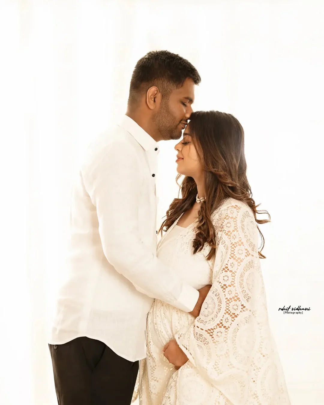 FlairNFrillz Zoya Boho Lace Maternity Dress featuring delicate lace details and flowy fabric, perfect for expecting mothers.