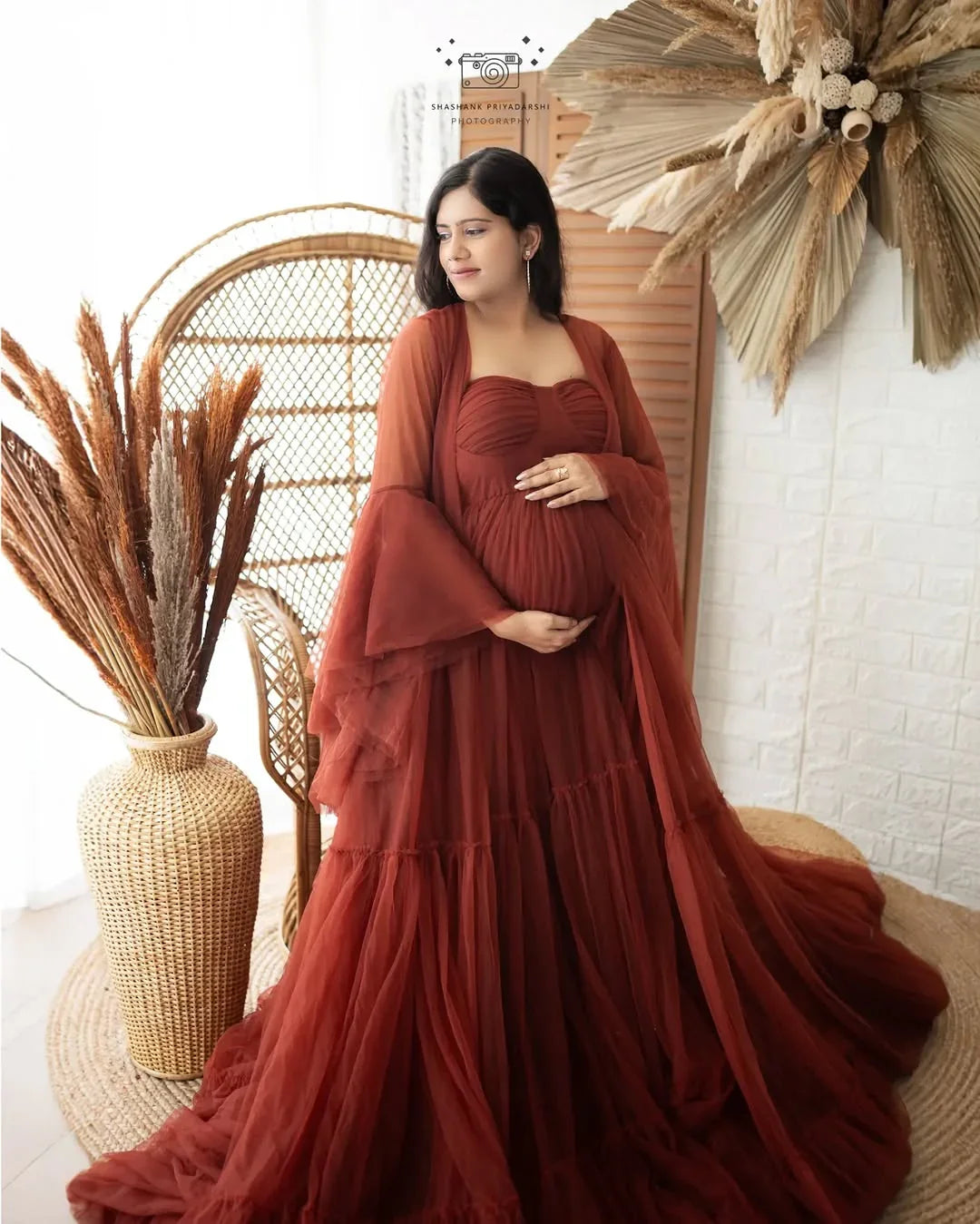Nadia Rust Gown - Flair N Frillz